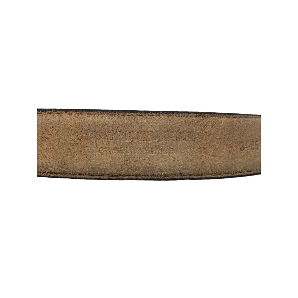 Mens Woven Design Dress Belt Brown Size 34 Genuine Bonded Leather Brass Buckle